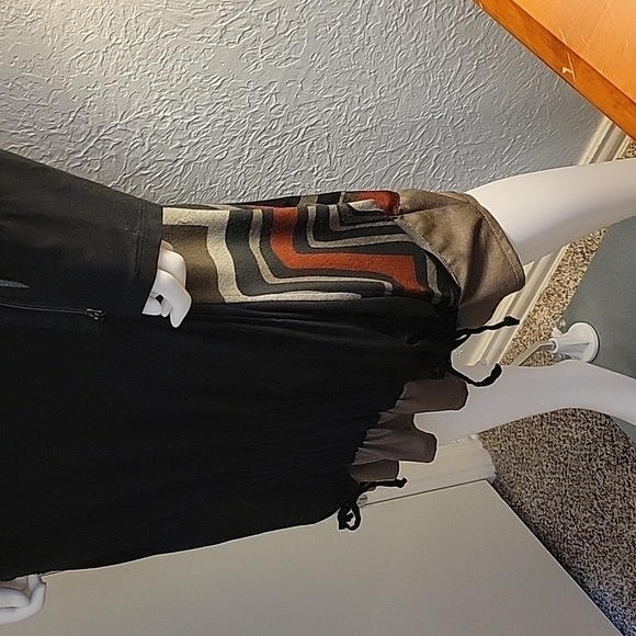 Darkwin Black Turkish Artsy Designer Long Sleeve Grunge Dress - Picture 6 of 13